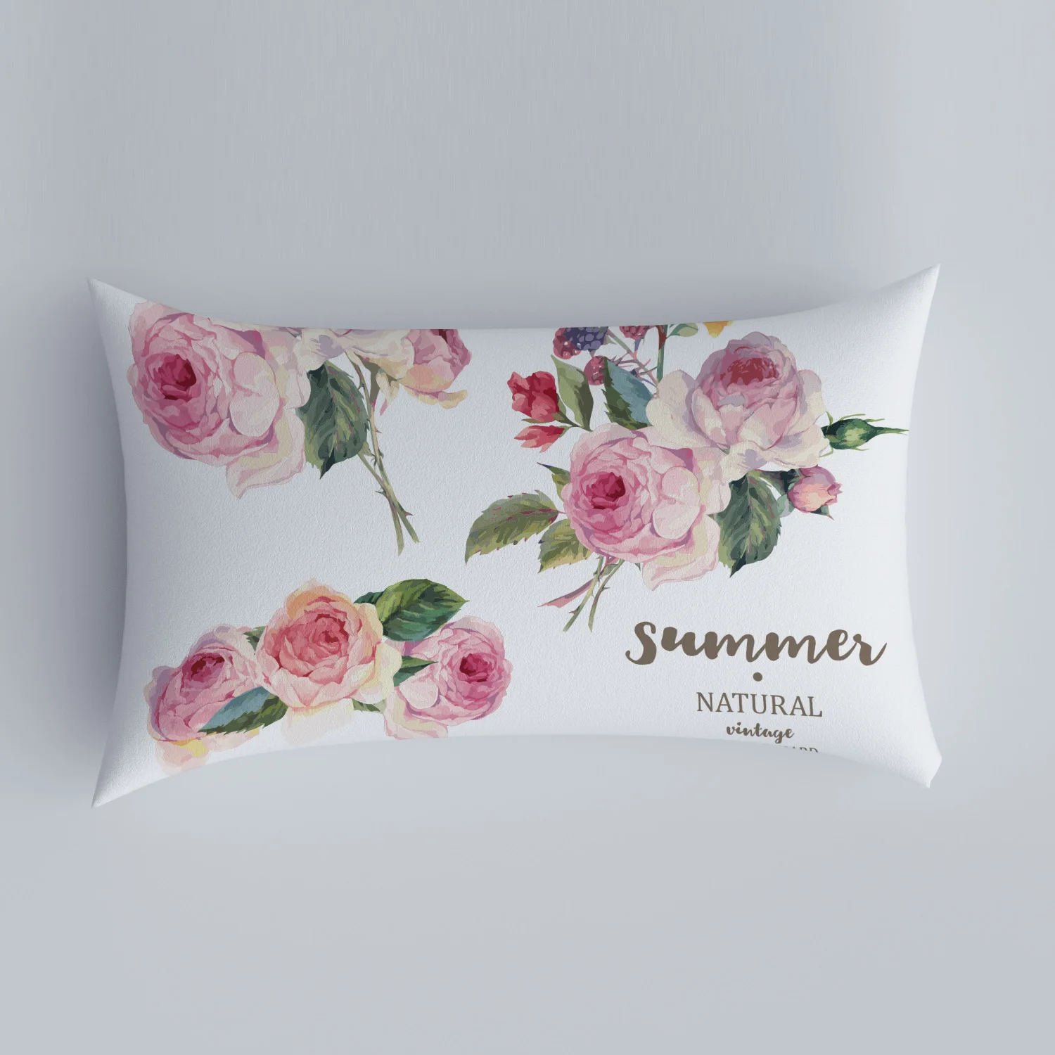 American country flower pattern sofa bedside pillow cover modern simple casual waist pillow cushion cover pillow decoration home