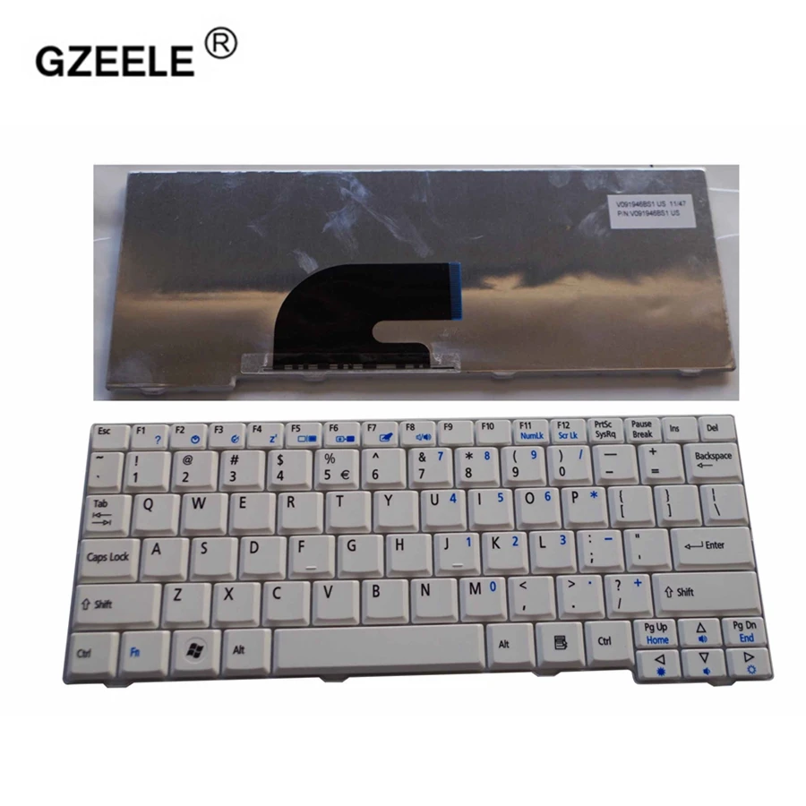 GZEELE New FOR ACER Aspire One D150 D250 KAV10 KAV60 A110 KAV60 KAVA0 D150 ZG5 ZG8 523H P531H N214CM-2 US English keyboard