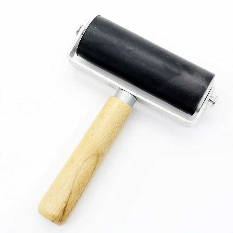 Large Wood Handle Rubber Roller Brayer Ink Professional DIY Painting Printmaking Roller Art Stamping Tool Embossing roller Paint