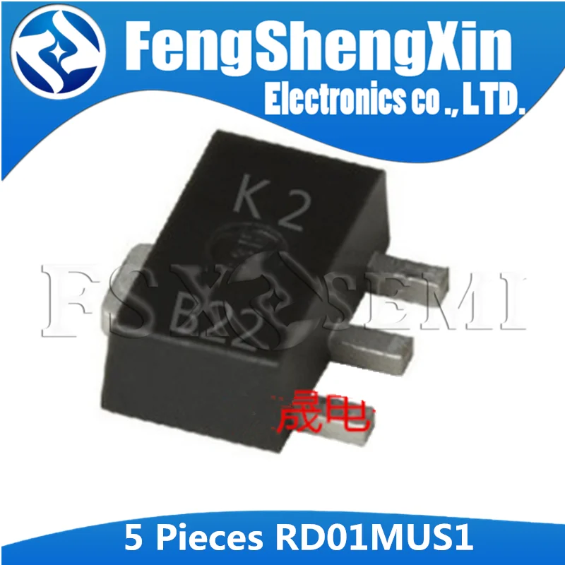 5pcs RD01MUS1 SOT89 RD01MUS1-T113 SOT-89 K2 RD01MUS2 K5 SOT RoHS Compliance, Silicon MOSFET Power Transistor 520MHz,1W