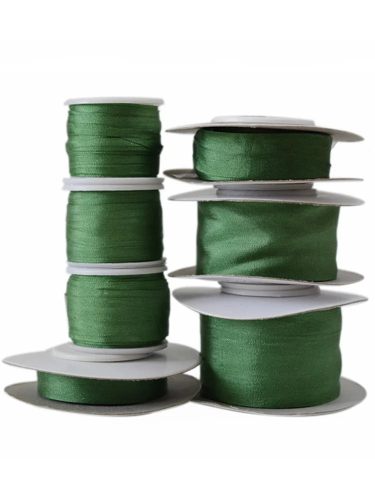 Genuine Pure Silk Embroidery Ribbons Sewing Handcraft , Double Faced Thin Taffeta Gift Packing Tape 2/4/7/10mm Width x30m/roll