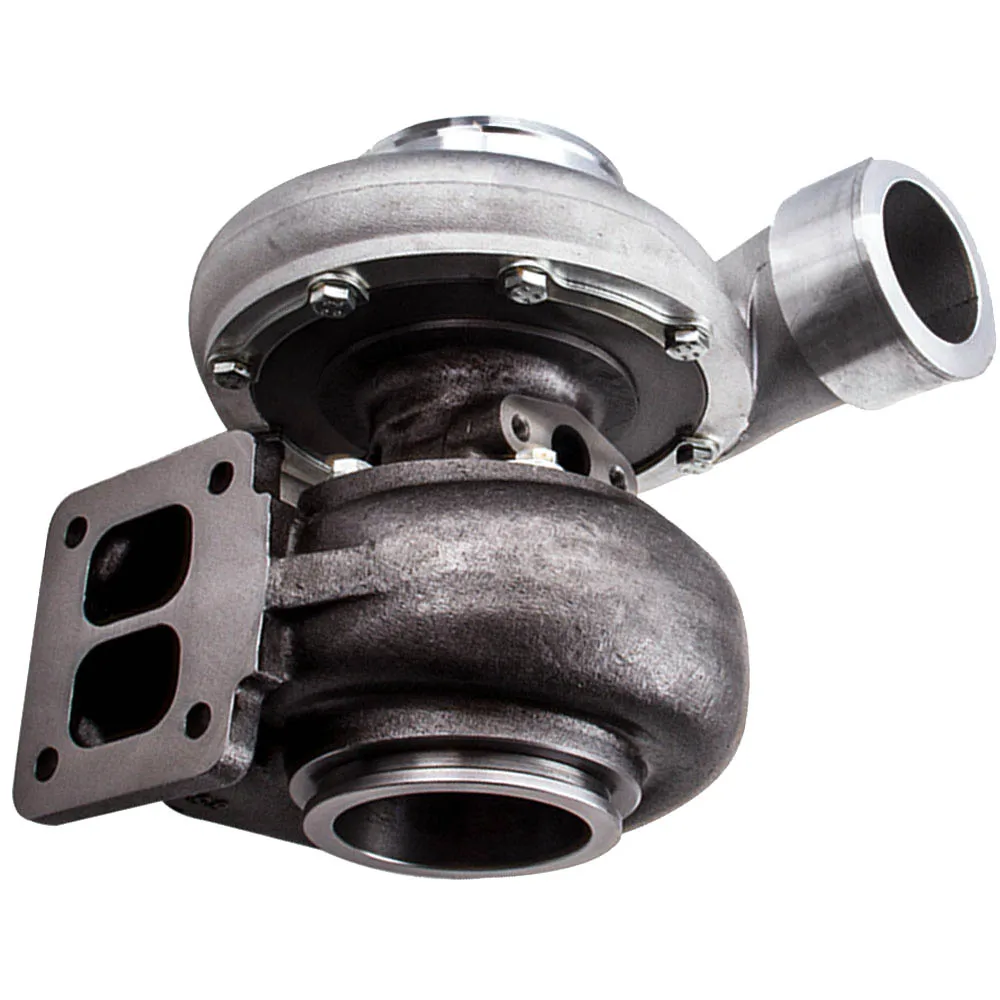 Turbocharger Turbolader GT45 T4 V-Band A/R .66 1.05 + 600x300x76 Intercooler Turbine + Oil Line Kit