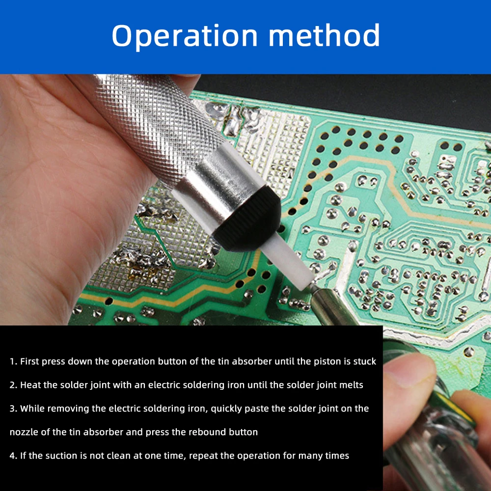 Aluminum Metal Desoldering Suction Pump Soldering Sucker Pen Vacuum Removal Tool Soldering Iron Desolder Hand Welding Tool