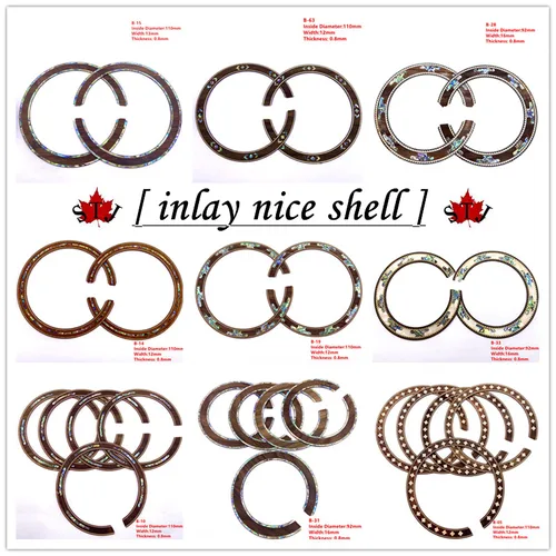 Imagen 2 del producto Roseta de Guitarra acústica clásica de 5 piezas, pegatina con agujero de sonido circular de madera/carcasa, con incrustaciones, piezas de Guitarra acústica