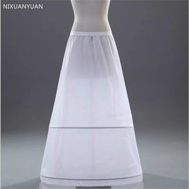 Brand New A-line Petticoats White 2-Hoops Underskirt Crinoline for Wedding Dress Bride Gown In Stock Wedding Accessories