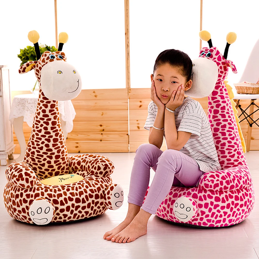 Cartoon Giraffe Baby Sofa Seat Cover Convenient Practical User-friendly Design Toddler Sit Support Chair Case without Filler