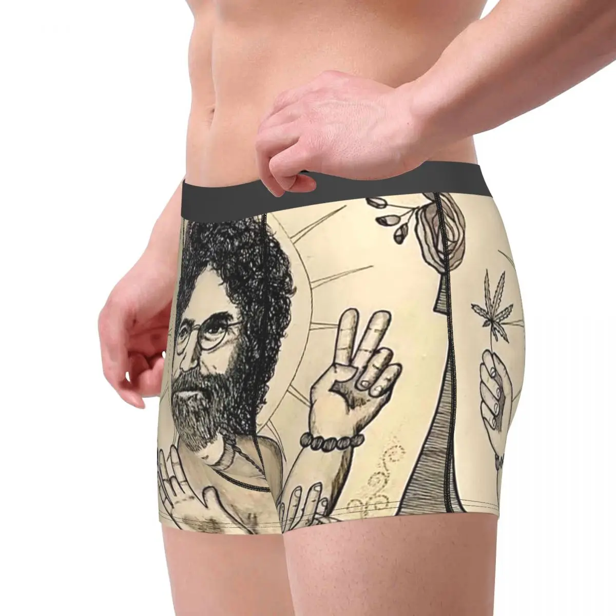 Jerry Garcia The Heirophant Tarot Card Underpants Breathbale Panties Male Underwear Print Shorts Boxer Briefs