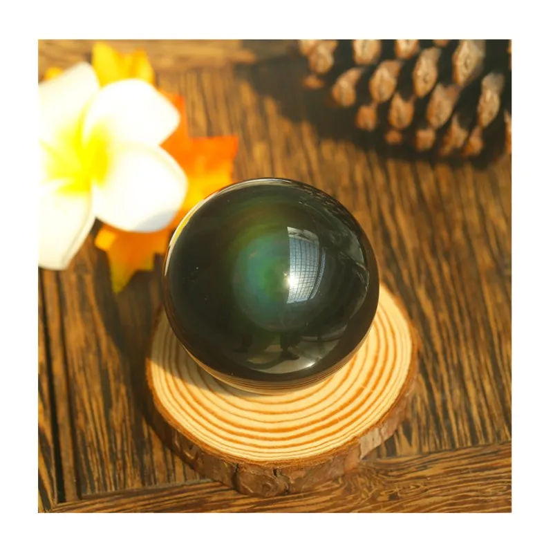 

Sale Natural Healing Crystals Stone Rainbow Obsidian Sphere Ball For Home Decoration