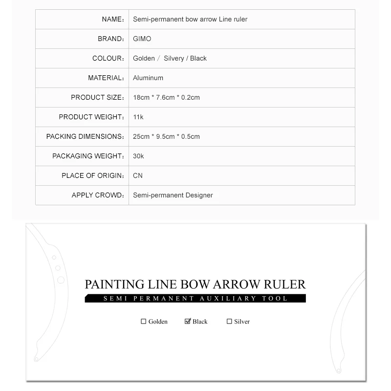 Microblading Mapping Make Up Measuring Tool Eyebrow Positioning Thread Dyeing Liners Semi-Permannet Line Ruler