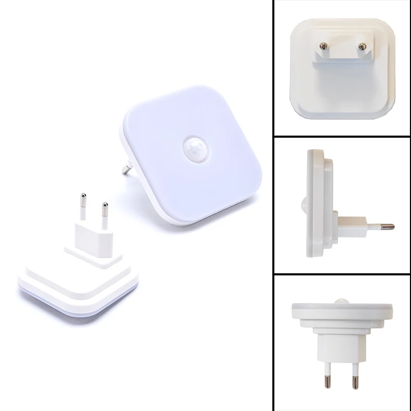 1PC Night Light With EU Plug Smart Motion Sensor LED Wall Plug Lamp Bedside Lamp Toilet For Hallway Pathway