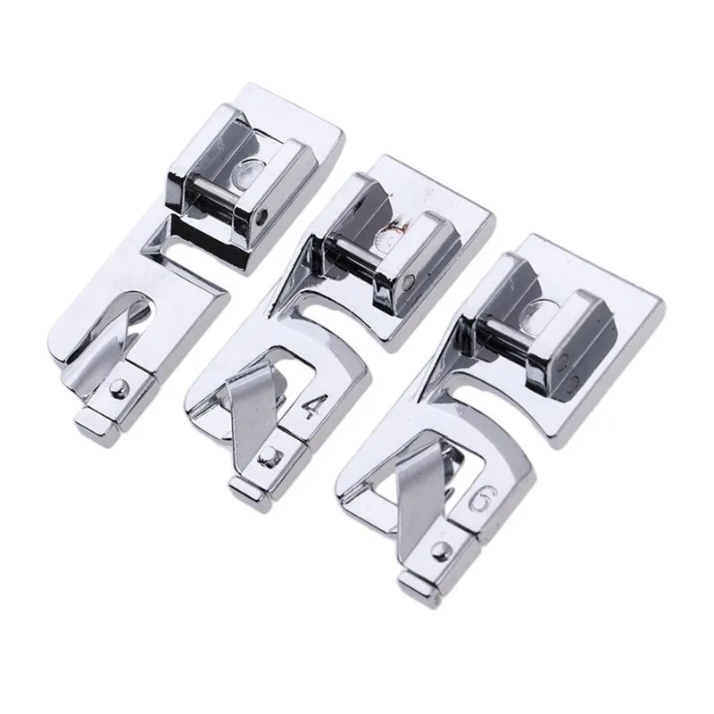 1Pc Hot Sale 3MM/4MM/6MM Rolled Hem Foot Presser Foot For Brother Janome Sewing Machine Domestic Sewing Accessories 5BB5984