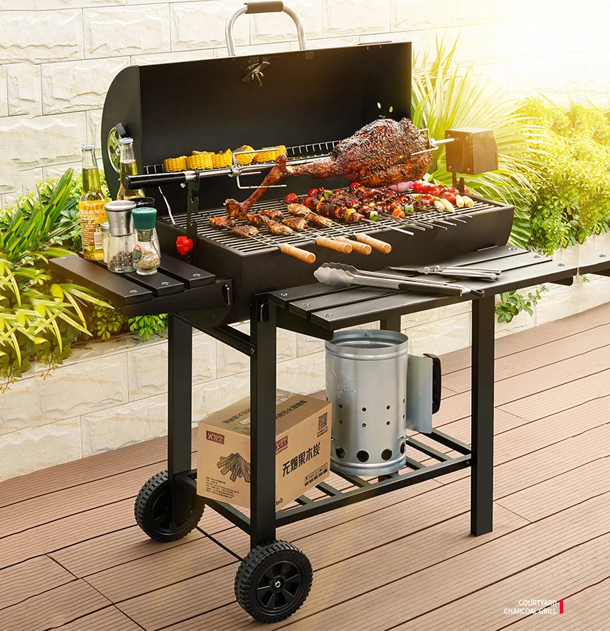 Household Charcoal Grill Villa Garden Grill Large Outdoor Grill 5 Smoked American BBQ