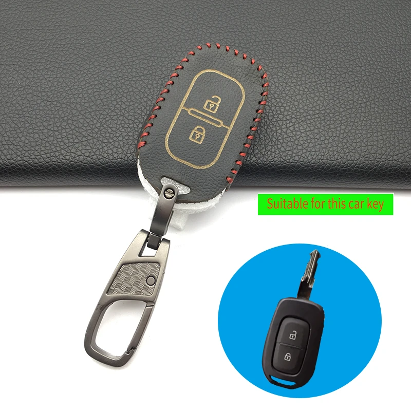 100% leather car key case key cover for Renault Clio Dacia Logan Sandero Megane Modus Espace Kangoo keychain Remote control case