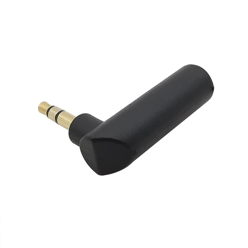 1Pcs 3.5mm Female Jack to 3.5mm 3 Pole Male Plug Audio Stereo Gold-plated Right Angle Connector Extension Converter Aux Adapter