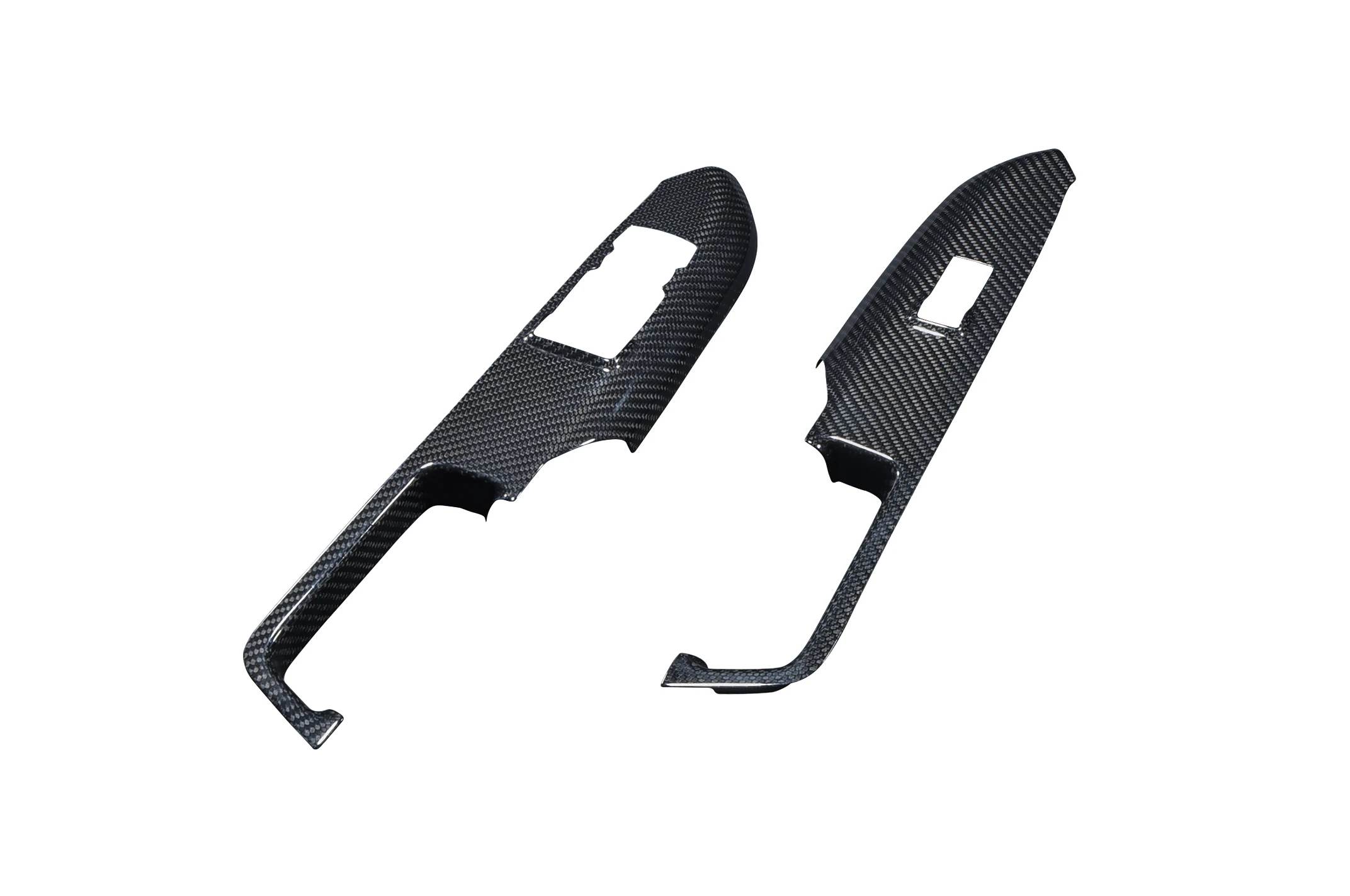 Inner Door Trims Armrest Decoration Panel Real Dry Carbon Fiber for Ford Mustang 2015up RHD only