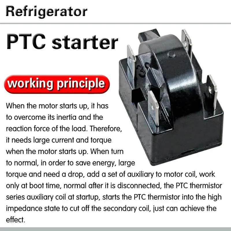 1pc  4 pin 15 ohm refrigerator PTC starter refrigerator freezer compressor starter insert refrigerator starter large insert