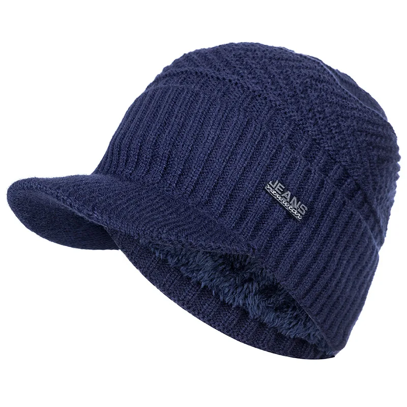 Unisex Warm Winter Hats Stylish Add Fur Lined Soft Beanie Cap With Brim Thick Winter Knitted Hats For Men & Women Dropshipping, image 12