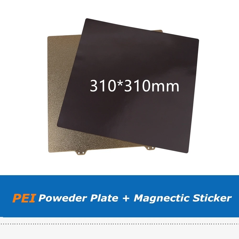 

310*310mm Double Sided Textured Powder Coated PEI Spring Steel Plate Sheet + Magnetic Hotbed Sticker For CR10s 3D Printer Parts