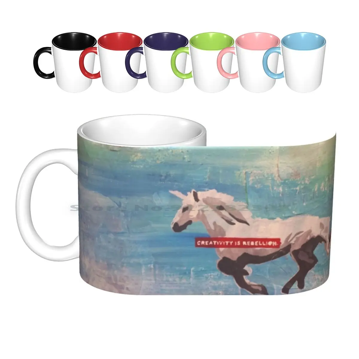 Creativity Is Rebellion Ceramic Mugs Coffee Cups Milk Tea Mug Unicorn Creativity Is Rebellion Creativity Cool Tones Fantasy