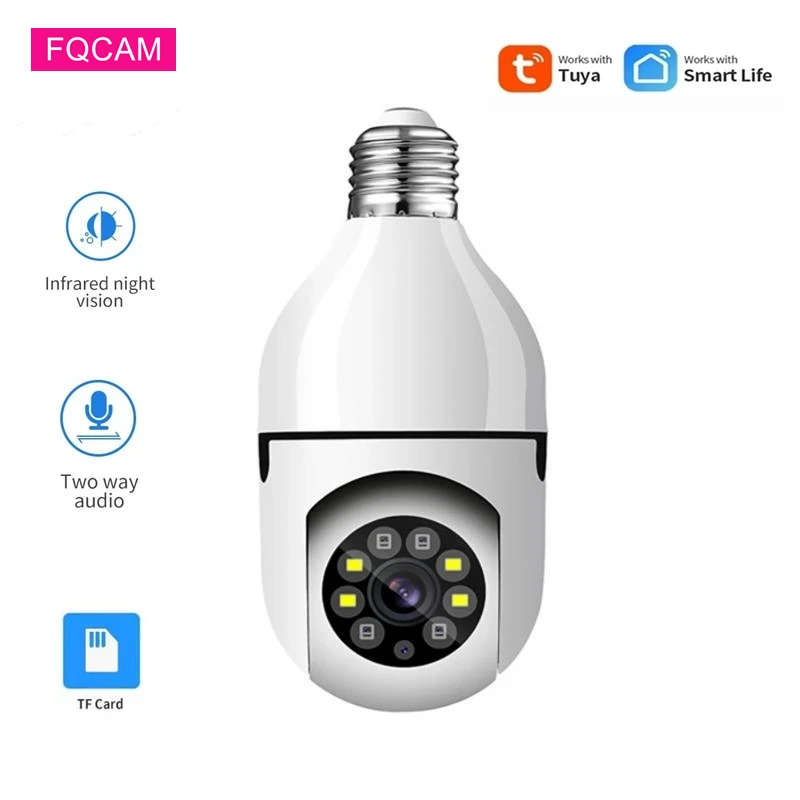 

2MP Tuya Smart Life Bulb Light Camera WIFI 1080P IR Night Vision Home Security Auto Tracking Wireless Video Camera