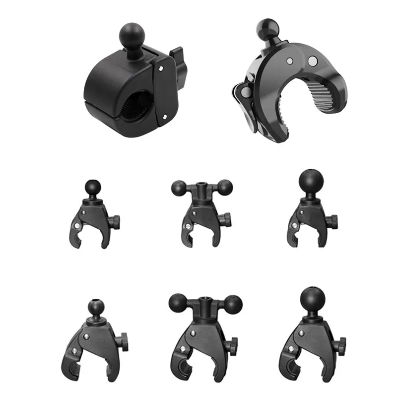 

With 1 /1.5inch Ball or 17mm ball Claw Clamp Motorcycle Handlebar Bike Rail Mount Base for Double Socket Arm for Gopro DSLR