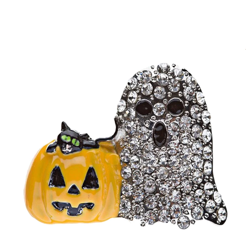 100pcs/lot Halloween Pendant Rhinestone Dazzle Ghost Pumpkin Rhinestone Pendant