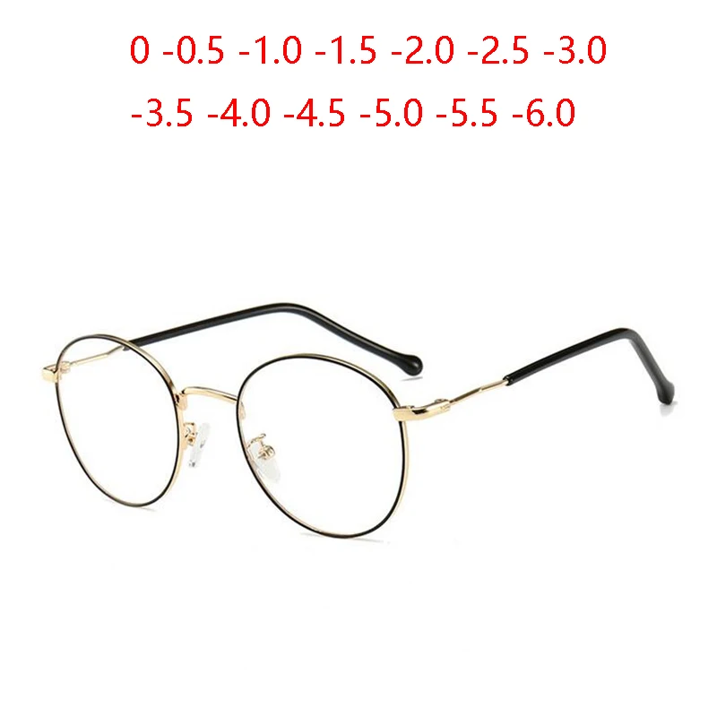 Oval 1.56 Aspherical Lens Prescription Eyeglasses Women Men Student Optical Spectacle Nearsighted Glasses 0 -0.5 -0.75 To -6.0