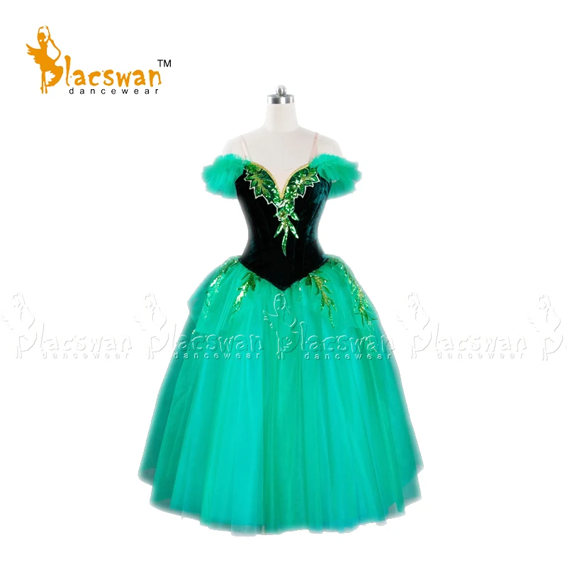 

5 Layer Soft Tulle Emeralds Jewels Professional Green Romantic Ballet Tutu Dress Costume BT707