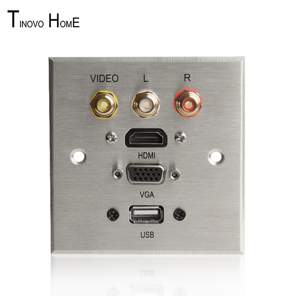 

86 *86MM wall multimedia video audio plug in aluminum alloy panel/ TV HD USB socket panelK TV hotel home wall socket