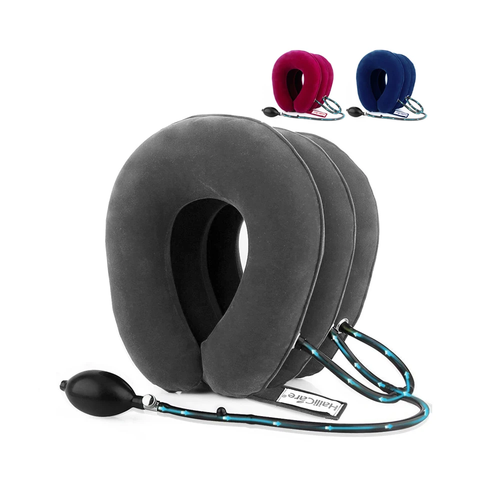 Soft Neck Cervical  Support Collar Pillow Inflatable Air Neck Traction Pain Stress Relief Neck Stretcher Apparatus Device