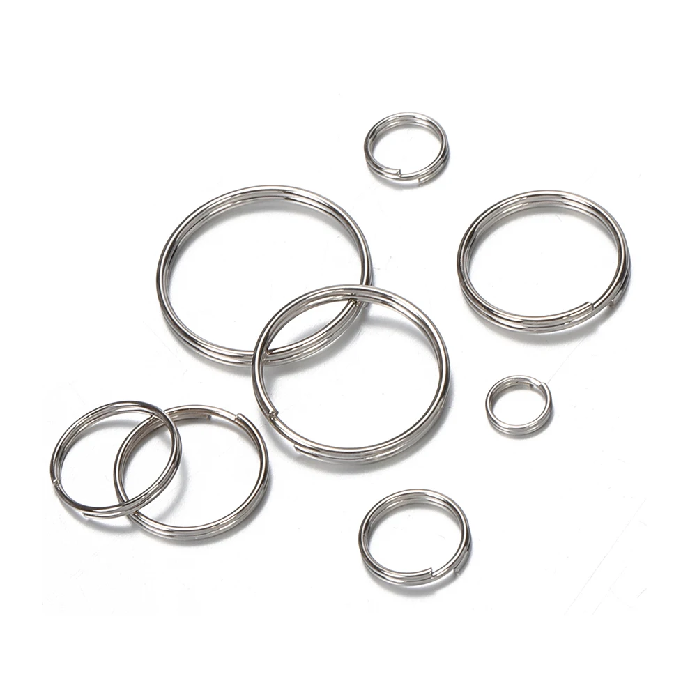 50 stücke Schlüssel Halter Offenen Jump Ringe Split Ringe Doppel Loops Kreis 6mm-20mm für DIY Schmuck, der Keychain Stecker Zubehör