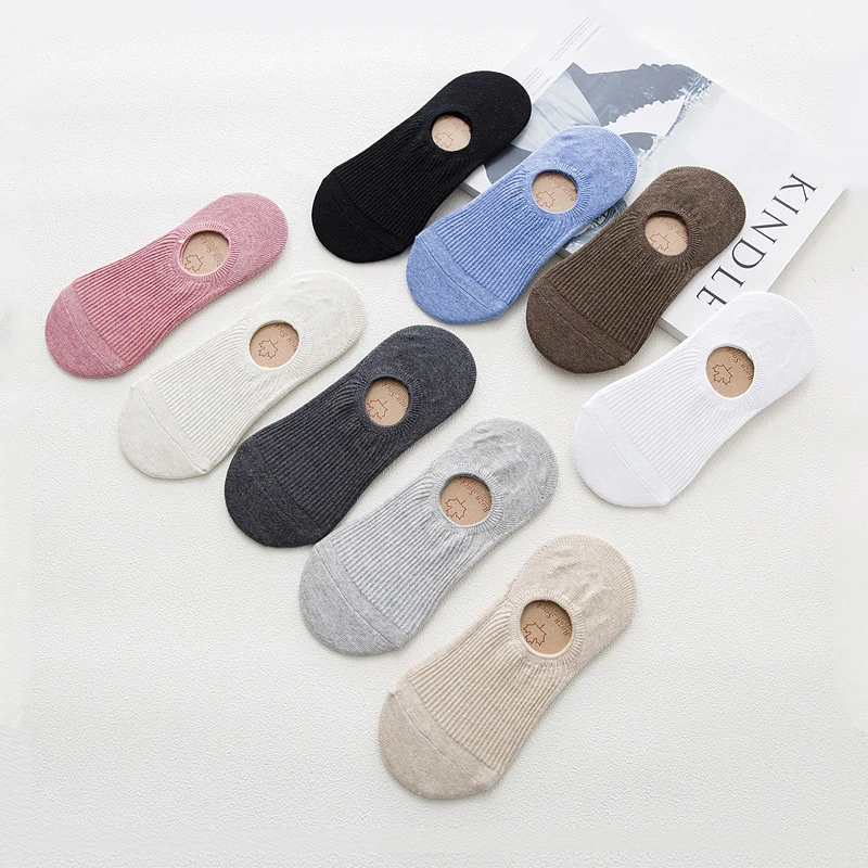 Calcetines cortos invisibles para mujer, calcetines tobilleros de corte bajo, calcetines náuticos de silicona antideslizantes, calcetines de