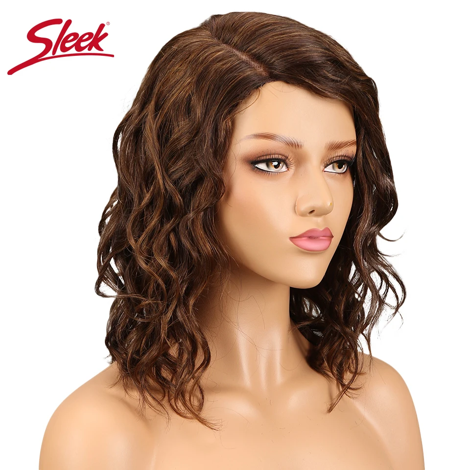 Sleek Brazilian Curly Wig P1B/30 L Lace Part Wigs Nature Black Ombre Color 27# Red Color F2/33# 100% Remy Lace Bob Wigs