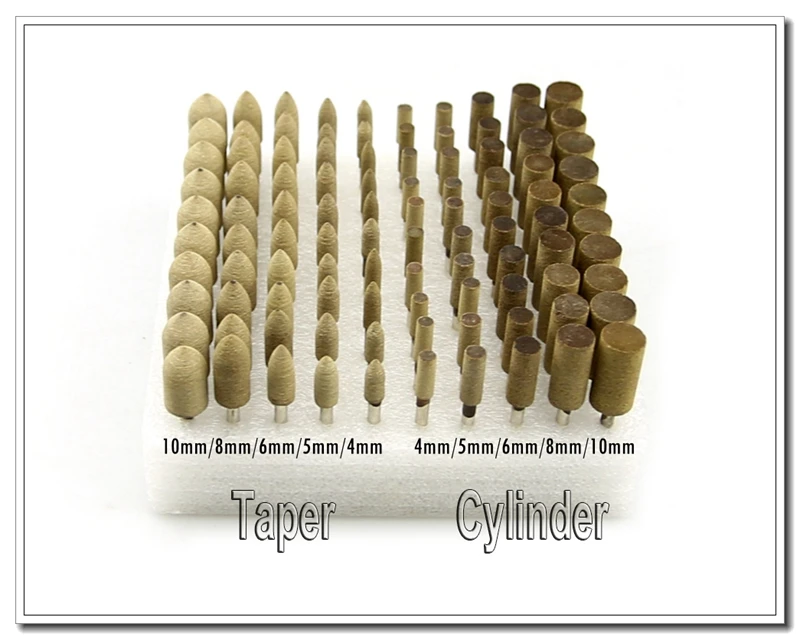 100 pcs/box Rindsleder Montiert Polieren Point Form Schleifen Kopf Bohrer Dreh Werkzeuge – Detail 1