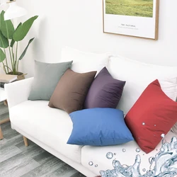 Custom 40/45/50/55/60/70cm Twill Waterproof Solid Cushion Cover Outdoor Home Decor Throw Pillow Case HT-PTWDC-A