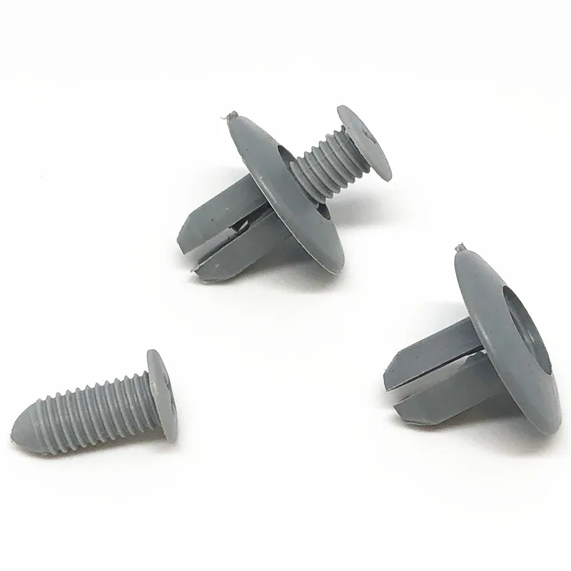 50 Pcs 8mm  Gray&Beige Rivets for Bumper Fender Wheel Eyebrow Plastic Fastener Clips Universal Size Snap Button Push Pin Screw.