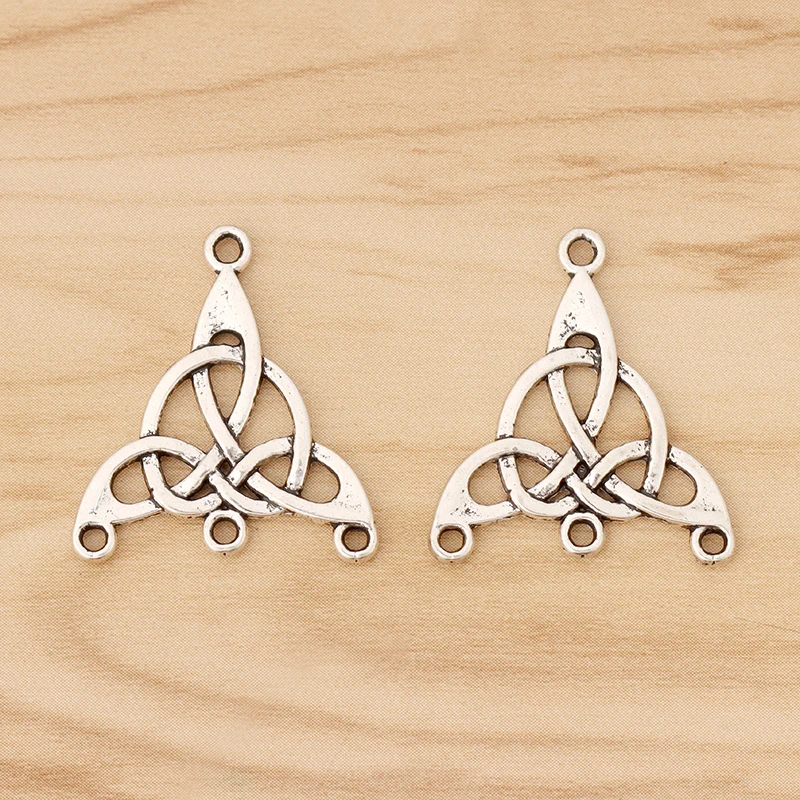 20 Pieces Tibetan Silver Celtics Trinity Triquetra Knot Connectors Charms Pendants for DIY Earring Necklace Jewellery Making