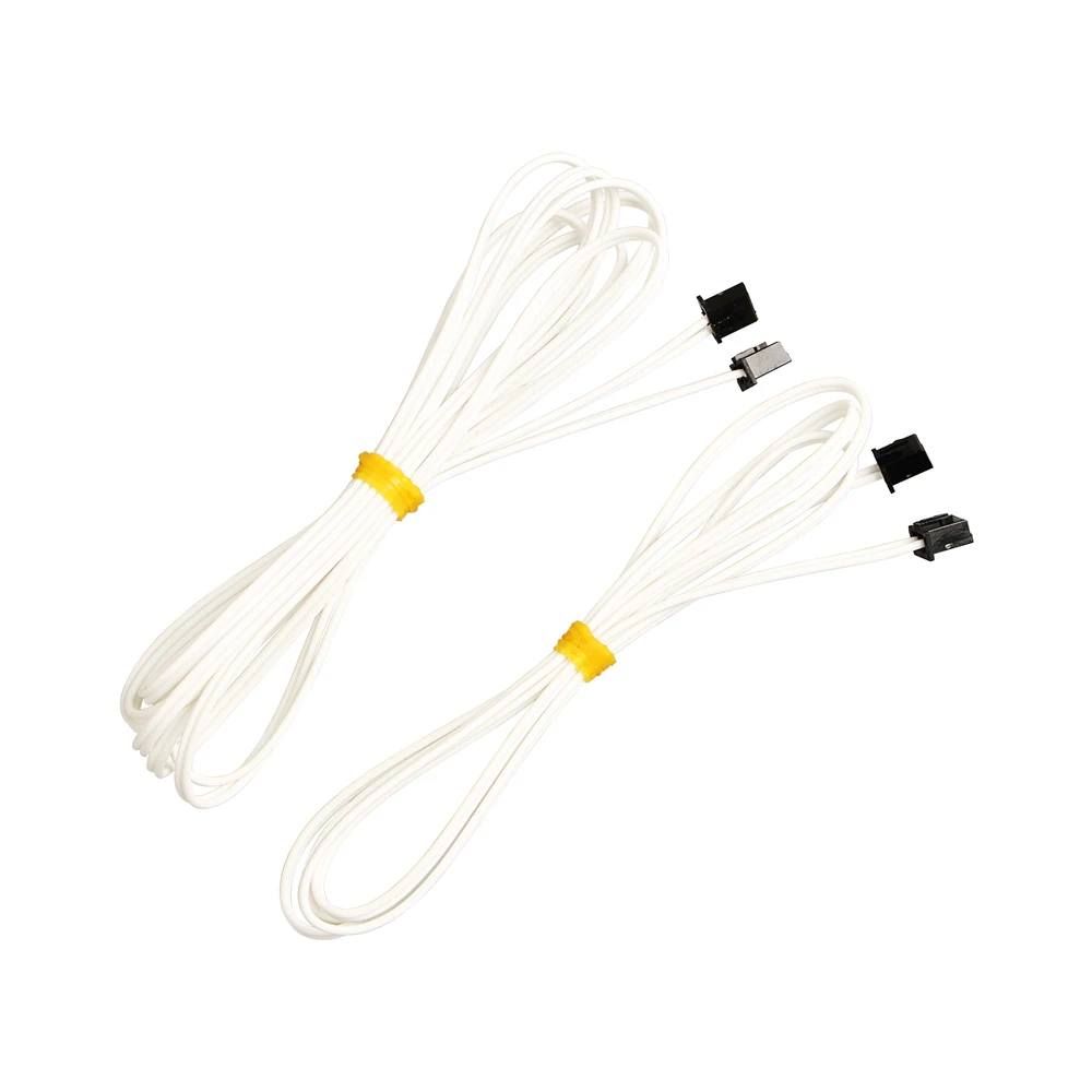 LERDGE XH2.54 línea de conexión de 2 pines, piezas de impresora 3D de 1M y 2M, cable flexible resistente a altas temperaturas, blanco, línea Dupont, 2 uds.