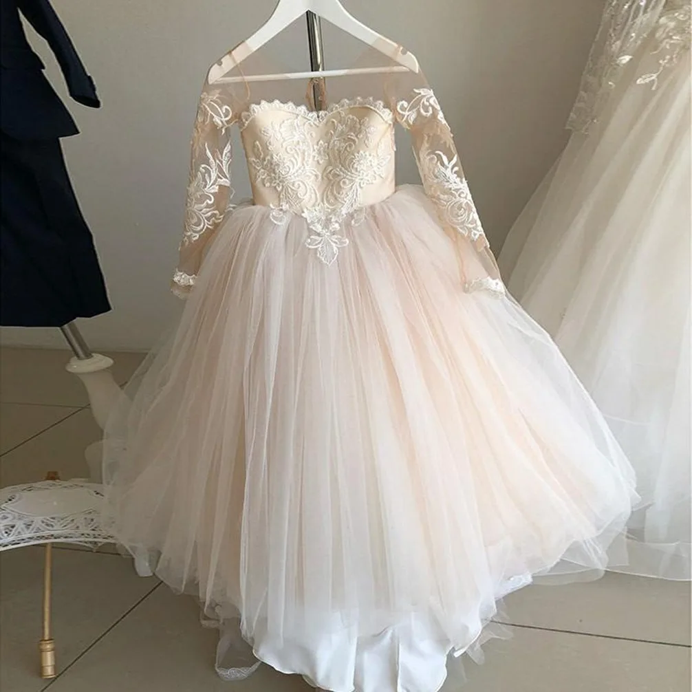 Weiß Meerjungfrau Blumen Mädchen Kleider Für Hochzeiten Spaghetti Spitze Appliques Mädchen Pageant Kleid Erstkommunion Kinder Kleider