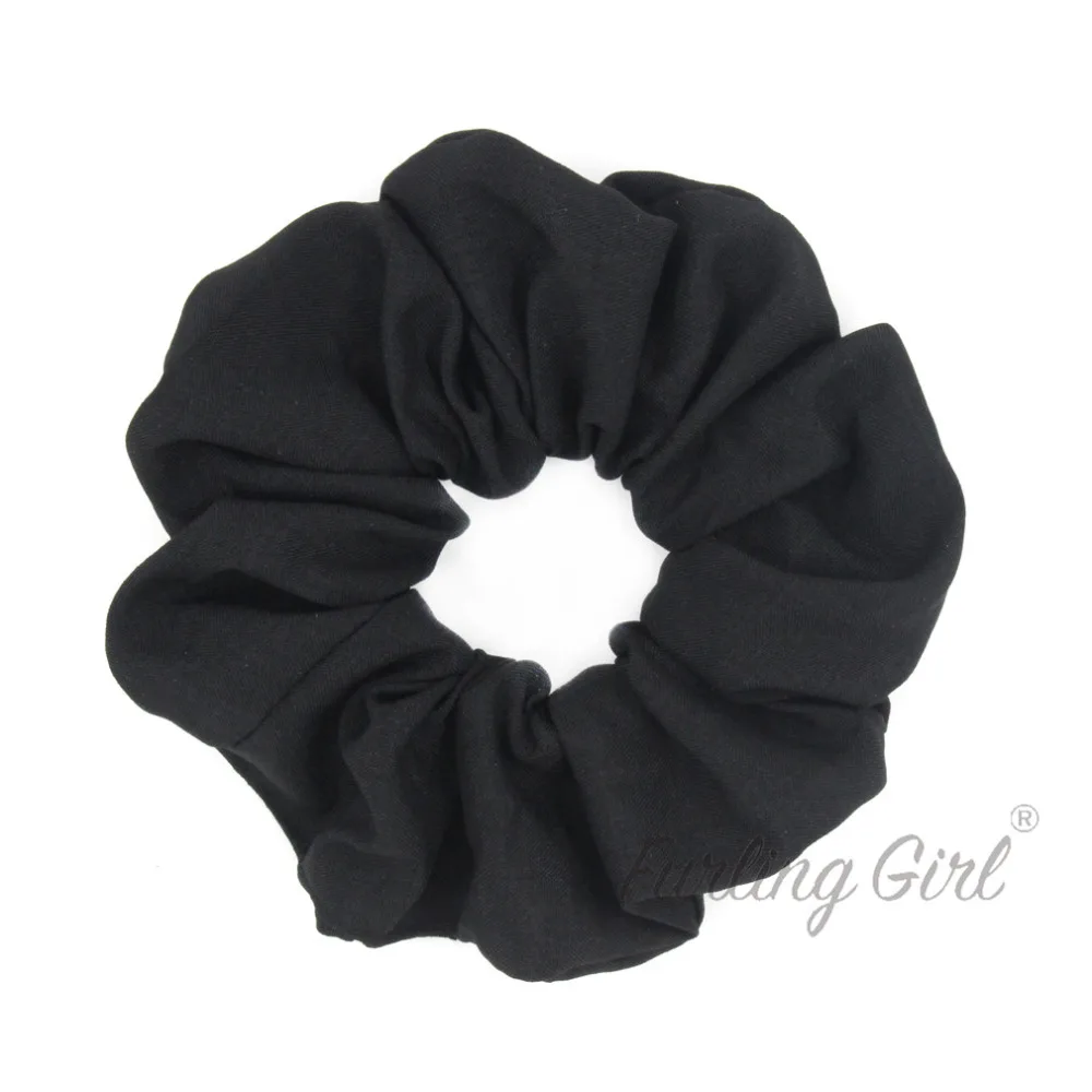 Furling Girl 1 PC Cotton and Linen Fabric Elastic Hair Bands Solid Colors Hair Scrunchies Hair Bun Holder for Woman Hair Ties