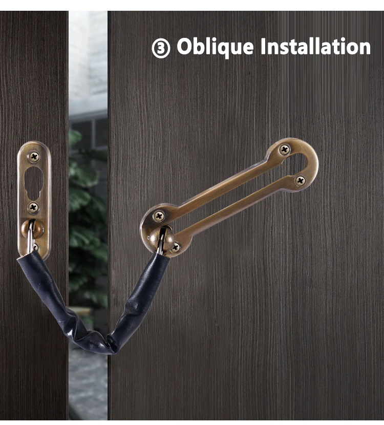WV Anti-diebstahl Edelstahl Hotel Tür Kette Latch Sicherheit Wache Sicherheit Lock Sicherheit Limiter Werkzeuge Hardware für Hause tür – Detail 14