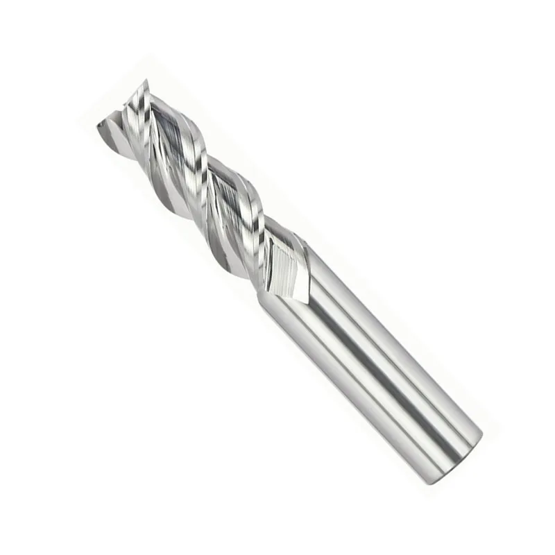 5 pces hrc55 3 flautas 4 5 6 8*50 60mm moinho de extremidade quadrado liso para ferramentas de trituração de alumínio do bocado espiral carboneto cnc