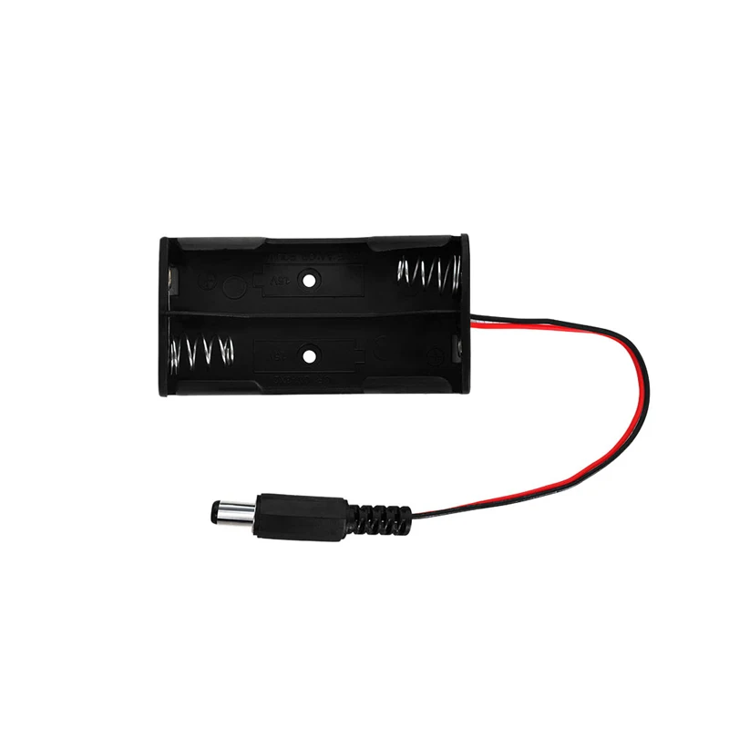 600 pçs/lote 2 * aa 14500 suporte de bateria de plástico caixa de armazenamento com dc5.5 * 2.1mm plug para 2 x aa carro inteligente diy baterias capa