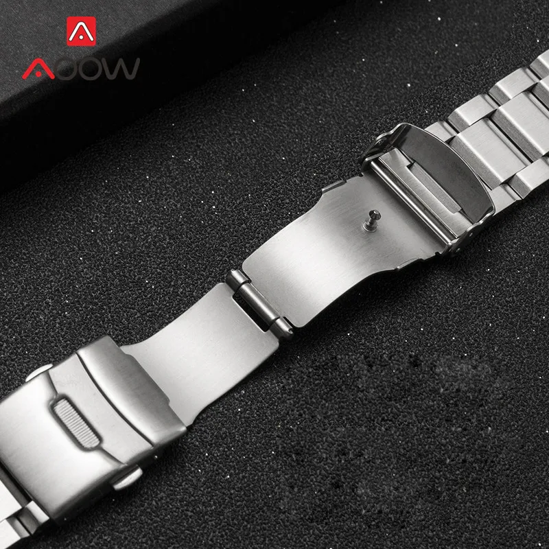 18 19 20 21 22mm 23mm 24mm 25mm Solid Stainless Steel Strap Watchband Metal Folding Buckle Replacement Band Watch Accessories