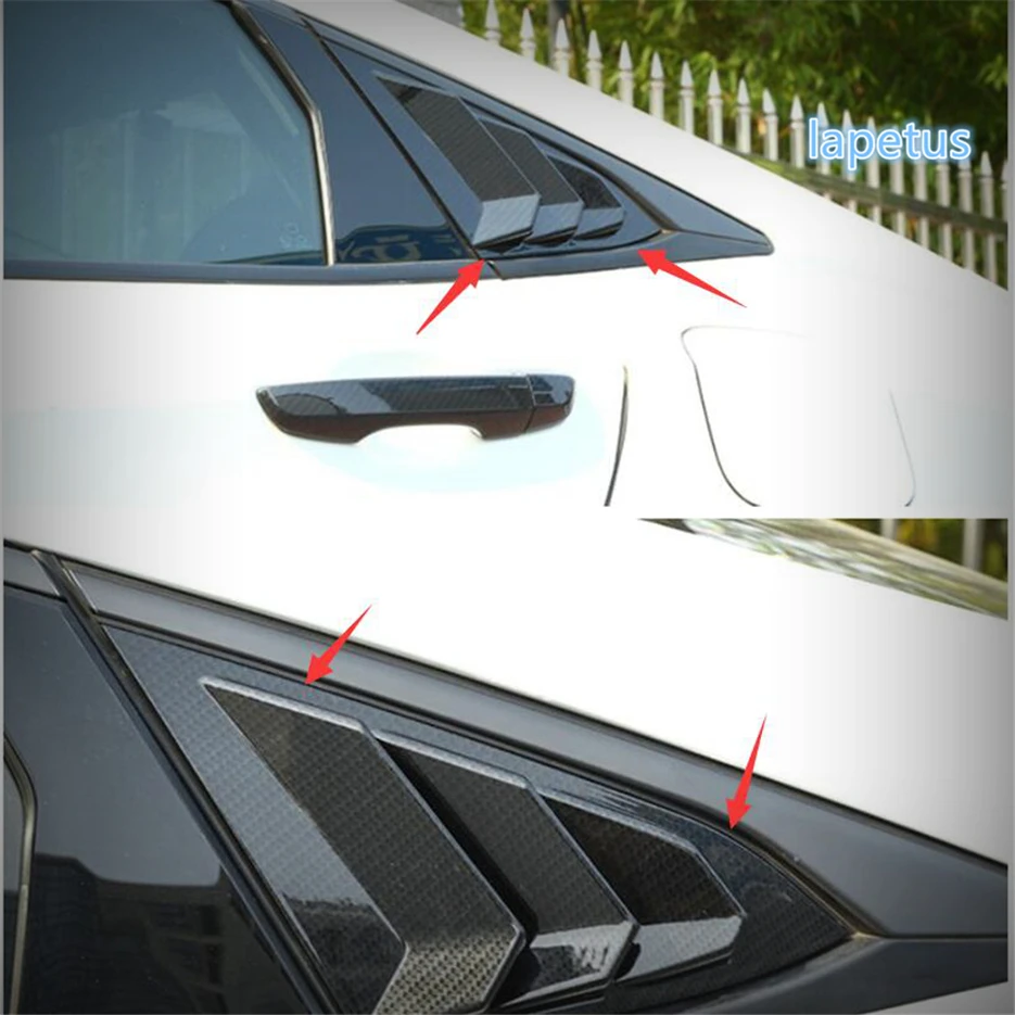 

Car Rear Window Blinds Side Tuyere Louvers Vent Decoration Panel Cover Trim For Honda Civic Sedan 2016 - 2019 Black Accessories