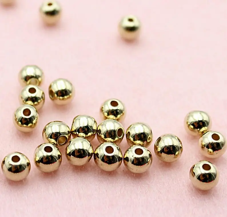 1500pcs BULK 6mm Gold Spacer Beads, Gold Round Spacer Beads Necklace Spacer Beads