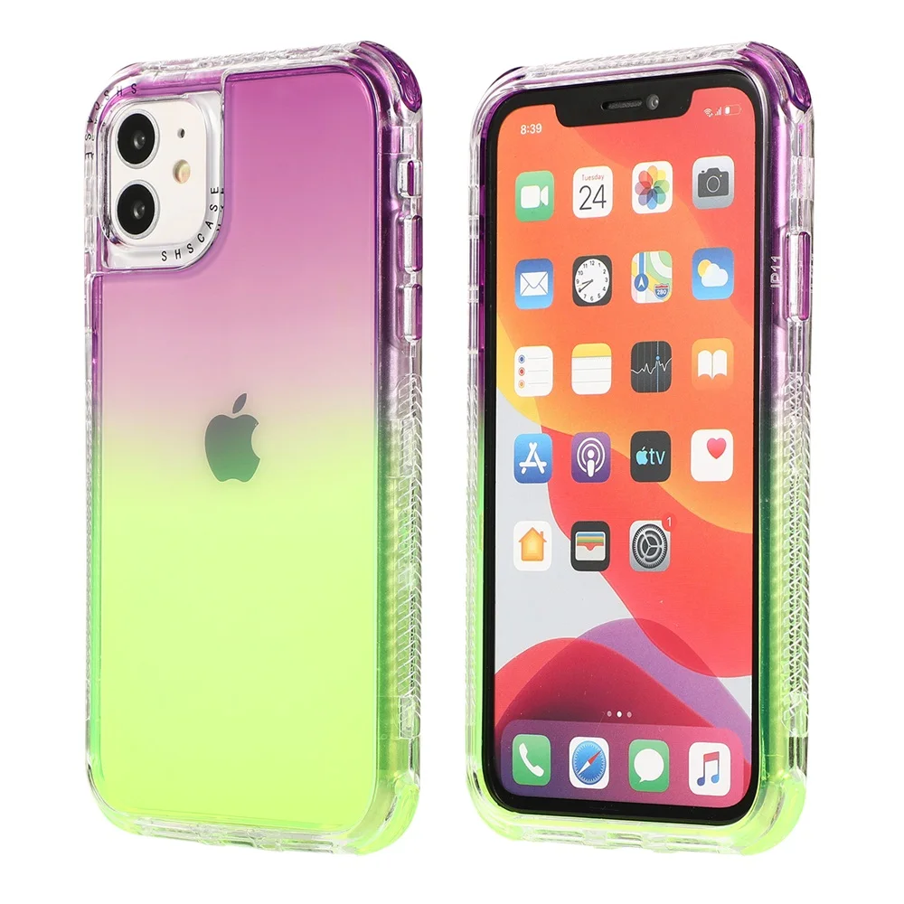 Good design Soft Gredient TPU Phone case For iphone 11 Double color PC Frame For iphone 11 PRO MAX Protective Mobile Phone cover