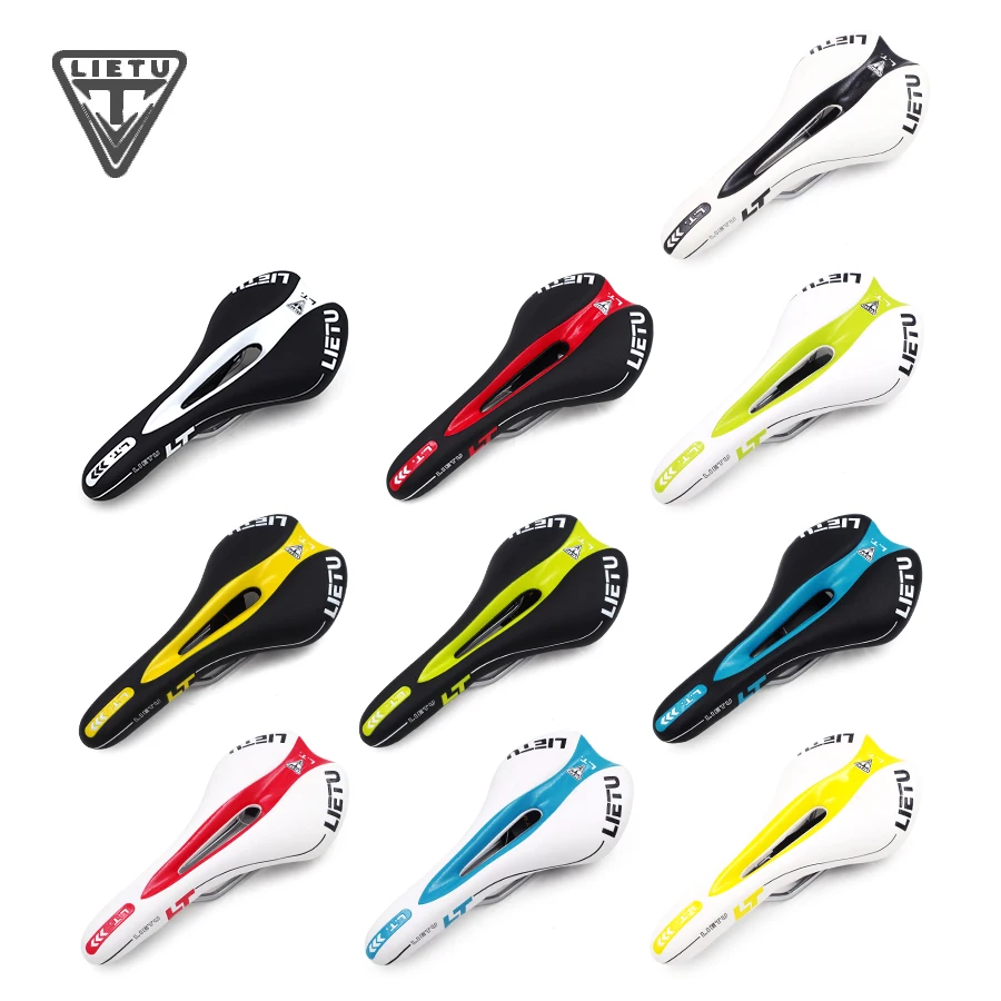 LIETU Open Road MTB Seat covers Men Women Comfort Bicycle Saddle Cycling Racing Saddle Bike Spare Parts Black White Bicycle Acce