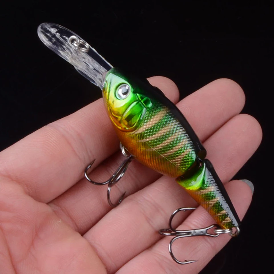 1pcs Floating Minnow Fishing Lure Hard Artificial Crank Baits 3D Eyes 9.5cm 10.5g Wobblers Crankbait treble hooks bass pesca