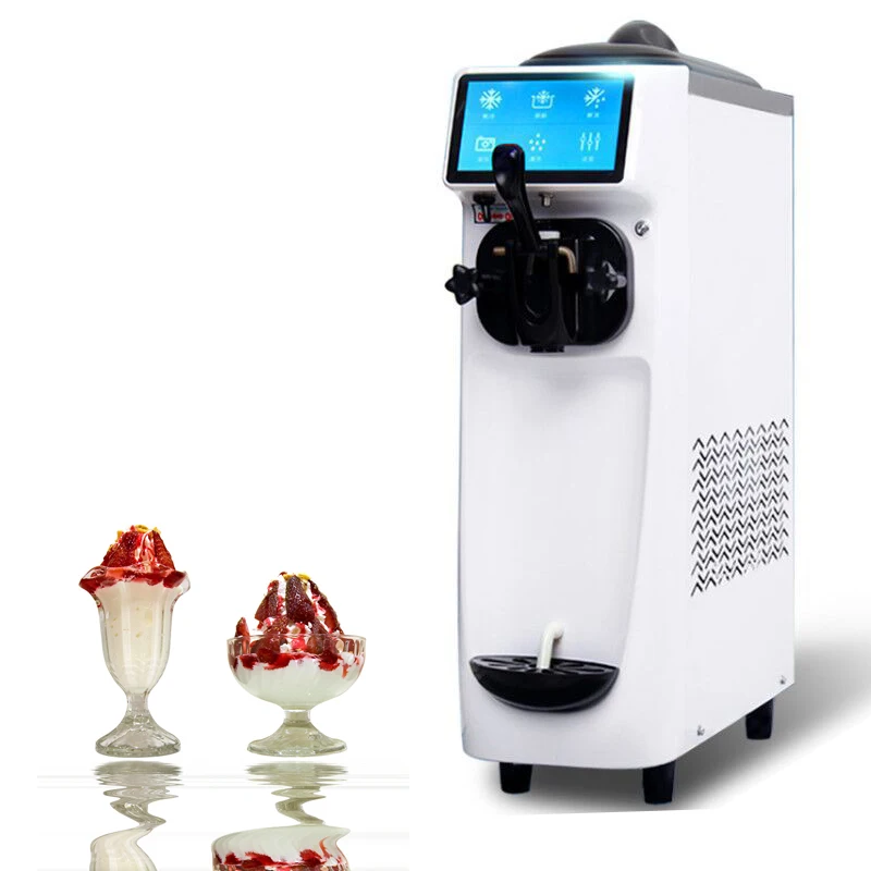 110V /220V Commercial Ice Cream Machine Desktop Small Automatic Soft Ice Cream Maker Milkshake Machine 16-22L/H